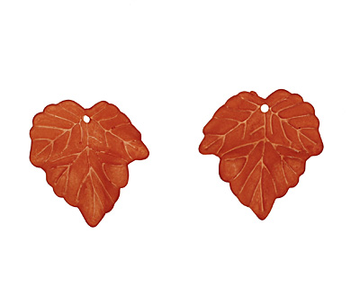 Lucite Terra Cotta Small Ivy Leaf 24x25mm