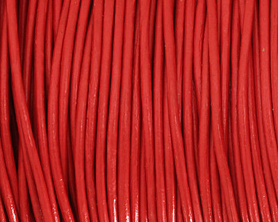 Red Round Leather Cord 1.5mm