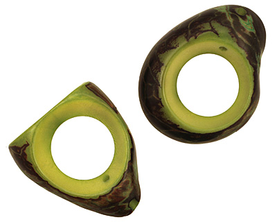 Tagua Nut Apple Open Slice 33-45x24-36mm