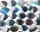 Sky Blue Line Agate Faceted Flat Slab 29-34x22-25mm