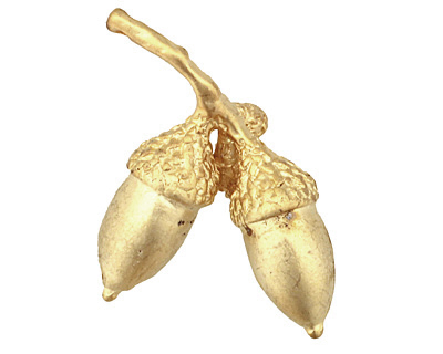 Ezel Findings Gold (plated) Acorn Branch Pendant 25x30mm