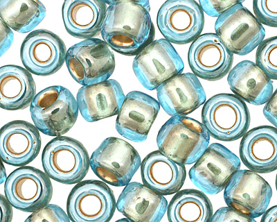 TOHO Aqua (with Gold Lining) Round 6/0 Seed Bead