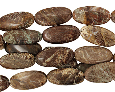 Green Snakeskin Flat Oval 40x20mm
