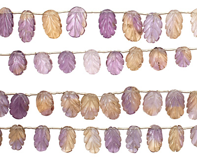 Ametrine Carved Leaf Drop 8-11x11-15mm