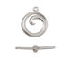 Silver (plated) Simple Spiral Toggle Clasp 18x16mm, 24mm bar
