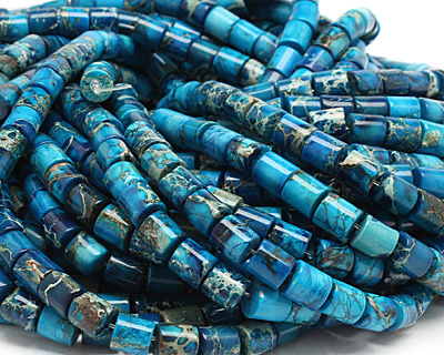 Teal Impression Jasper Barrel 8mm