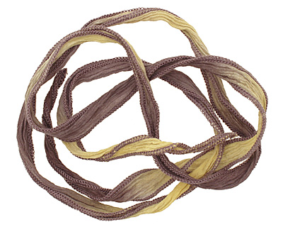 Yellow/Dove Gray Blend Hand Dyed 100% Silk Ribbon 1/2