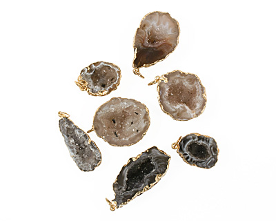 Oco Geode Pendant Set in Gold (plated) 20-27x33-45mm
