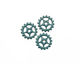 C-Koop Enameled Metal Peacock Blue Small Sectioned Gear 16mm
