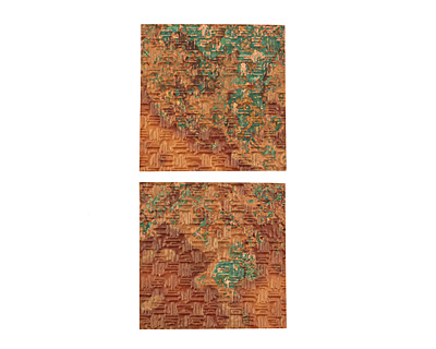 Lillypilly Verde Thatch Embossed Patina Copper Sheet 3
