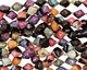 Black & Rainbow Agate Faceted Nugget 16x12mm
