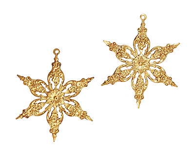 Brass Poinsettia Filigree 42x51mm