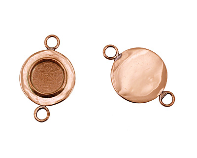 Copper Lipped Circle Bezel Link 18mm