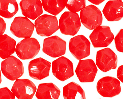Czech Fire Polished Glass Opaque Red Round 3mm
