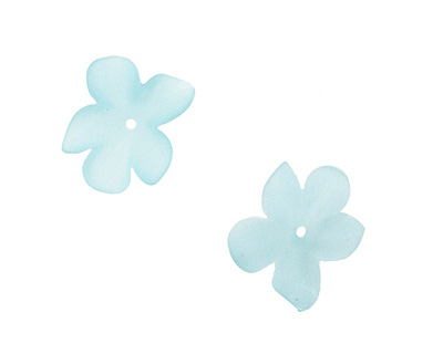 Matte Aqua Lucite Hibiscus Flower 3x11-14mm