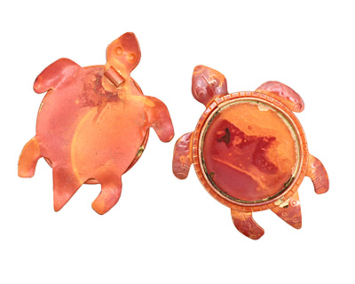 Patricia Healey Copper Turtle Bezel Pendant 50x64mm