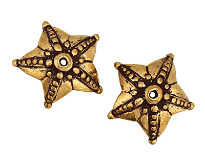 Green Girl Bronze Star Bead Cap 9x25mm