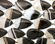 Black Sardonyx Flat Teardrop 40x25mm