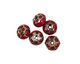 Grace Lampwork Red w/ Black Dots Rondelle 10x16mm