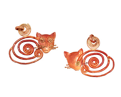 Patricia Healey Spiral Cat Pendant 55x47mm