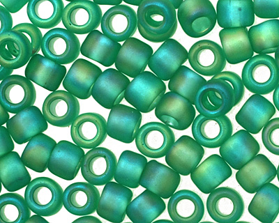 TOHO Transparent Rainbow Frosted Dark Peridot Round 8/0 Seed Bead