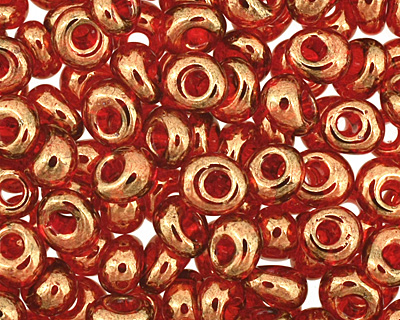 TOHO Gold Lustered African Sunset Magatama 3mm Seed Bead