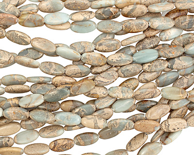 Impression Jasper Flat Slender Oval 18x9mm