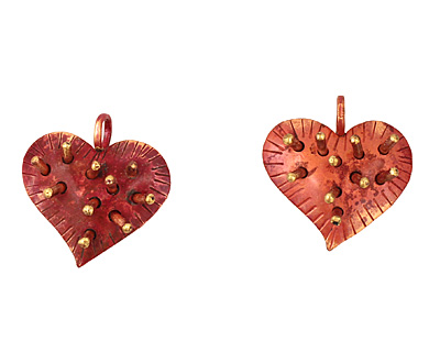Patricia Healey Copper Spike Heart Pendant 26x27mm