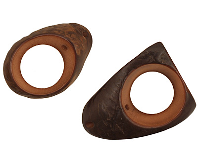 Tagua Nut Honey Open Slice 33-45x24-36mm