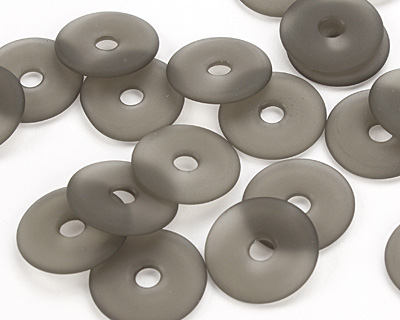 Transparent Black Recycled Glass Donut 25mm