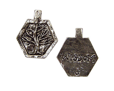 Green Girl Pewter Wisdom Tree Pendant 28x32mm