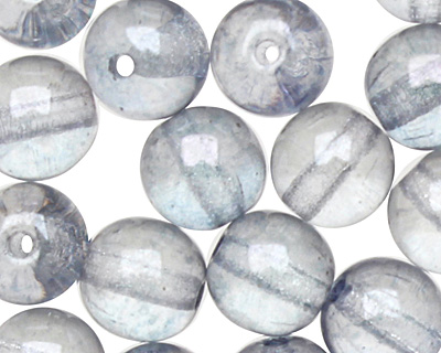 Czech Glass Luster Transparent Blue Round 6mm