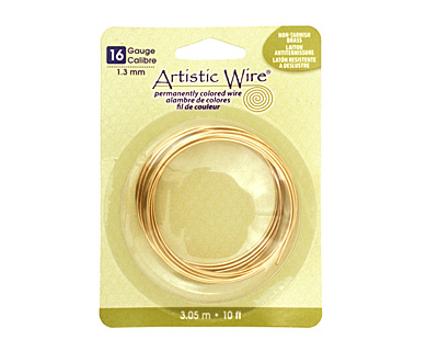 Artistic Wire Non-Tarnish Brass 16 gauge, 10 feet