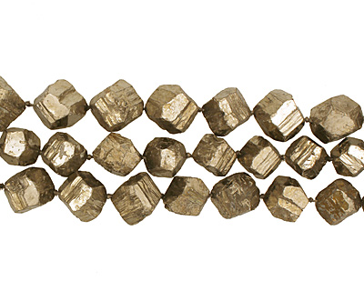 Chalcopyrite Diagonal Drilled Faceted Nugget 16-21x14-20mm