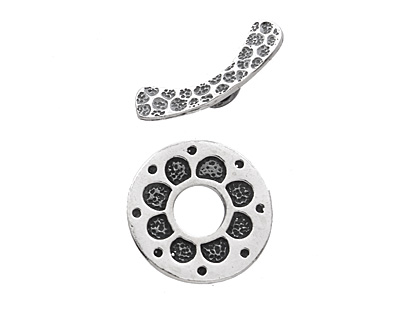 Saki Sterling Silver Daisy Toggle Clasp 20mm, 23mm bar