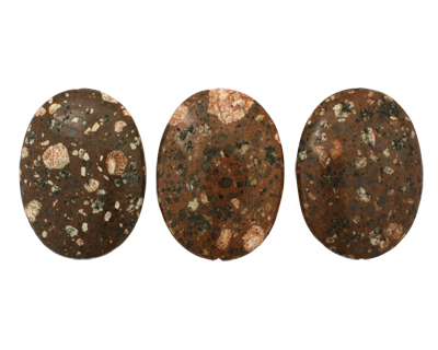 Mica Quartz Flat Oval Pendant 58x44mm