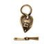 Antique Brass (plated) Simple Leaf Toggle Clasp 26x13mm