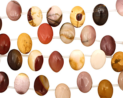 Mookaite Flat Oval Drop 13x18mm