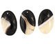 Black & White Agate Flat Oval Pendant 35x55mm