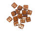 Czech Glass Carmel Candy Square 10mm