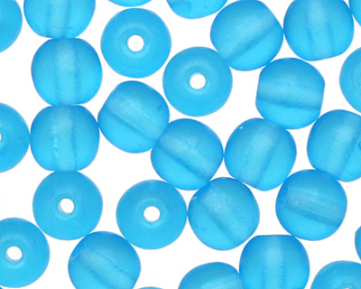 Czech Glass Matte Aquamarine Round 4mm