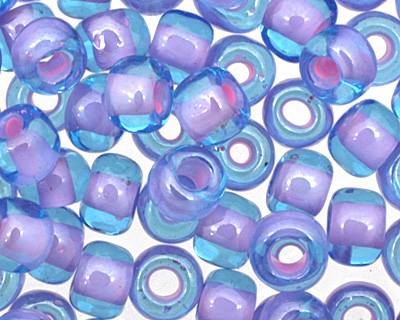 TOHO Aqua (with Bubble Gum Pink Lining) Round 6/0 Seed Bead