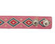 Hand Painted Pink Tribal Print Leather Cuff 1 1/16"