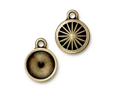 TierraCast Antique Brass (plated) Faceted Drop 14x17mm