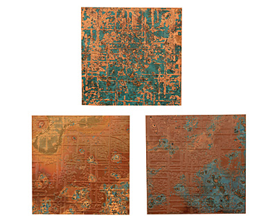 Lillypilly Mottled Groovy Circles Embossed Patina Copper Sheet 3