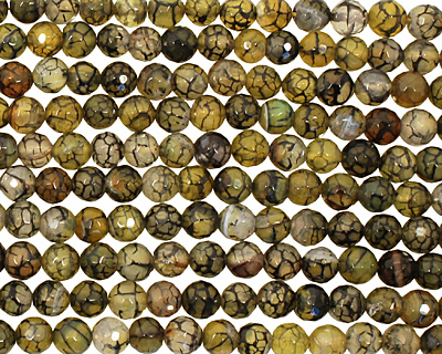 Olive Fire Agate Faceted Round 8mm