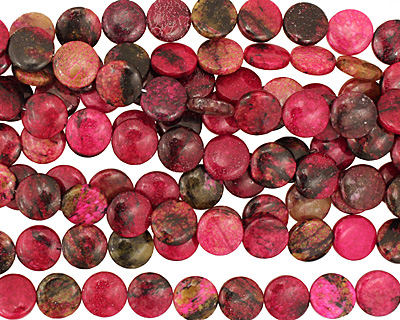 Red Turtle Jasper Puff Coin 15mm