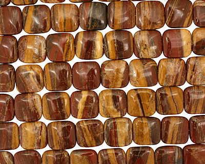 Golden Zebra Jasper Puff Square 20mm