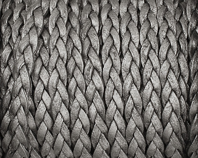 Grey (metallic) Flat Braided Leather Cord 5mm