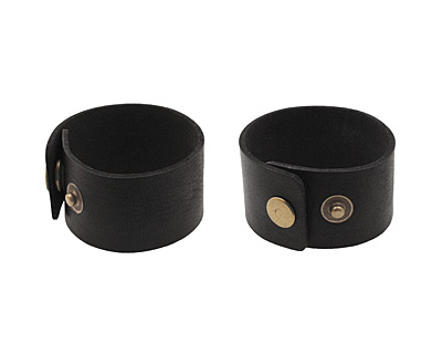 Black Leather Cuff Bracelet 1-1/2
